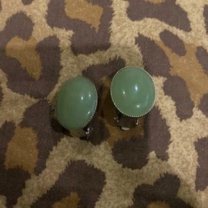 Ralph Lauren Earrings-Jade green clamp backs